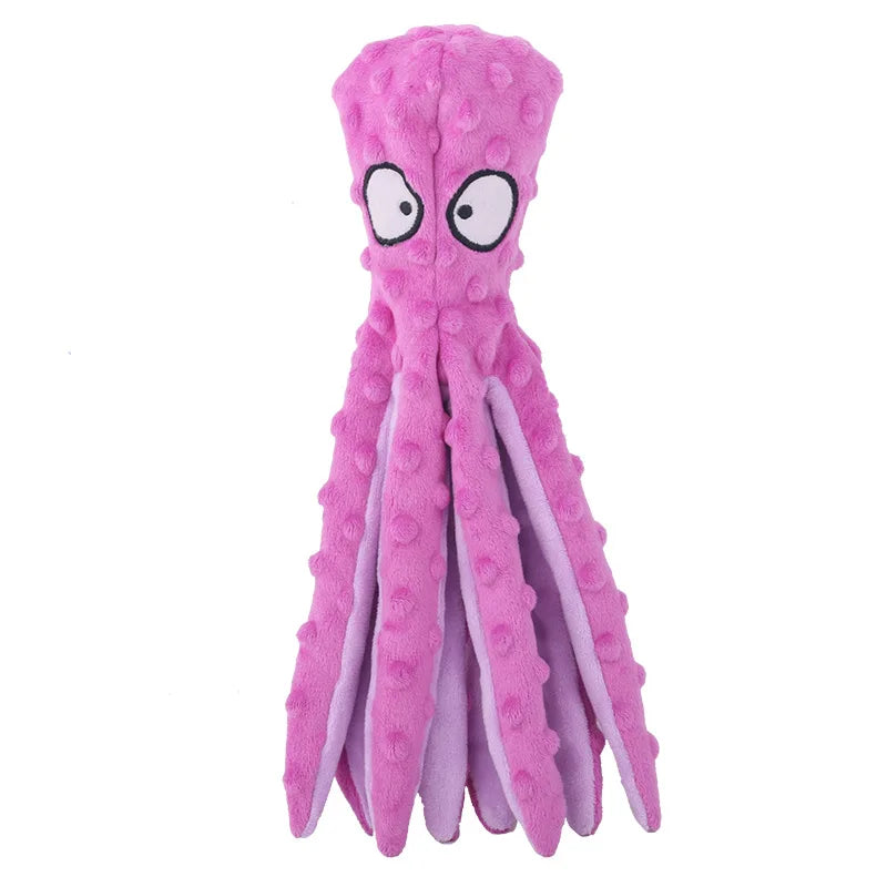 Plush Octopus Squeaky Dog Toy