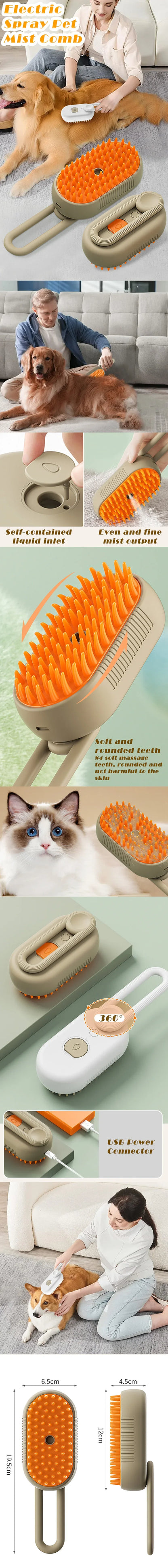 3-in-1 Steam Cat Brush