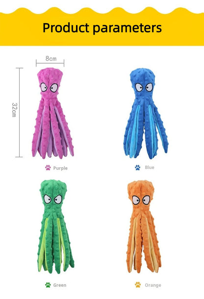 Plush Octopus Squeaky Dog Toy