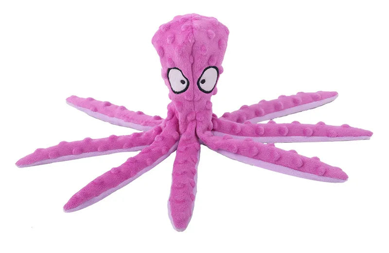 Plush Octopus Squeaky Dog Toy